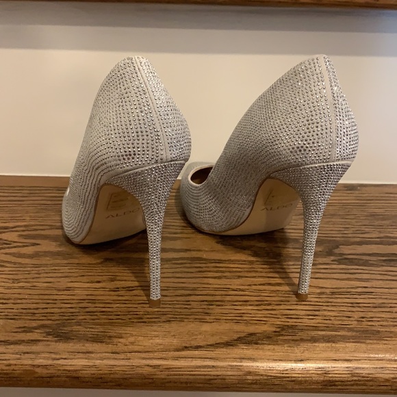 ALDO silver studded stilettos. - Picture 3 of 4